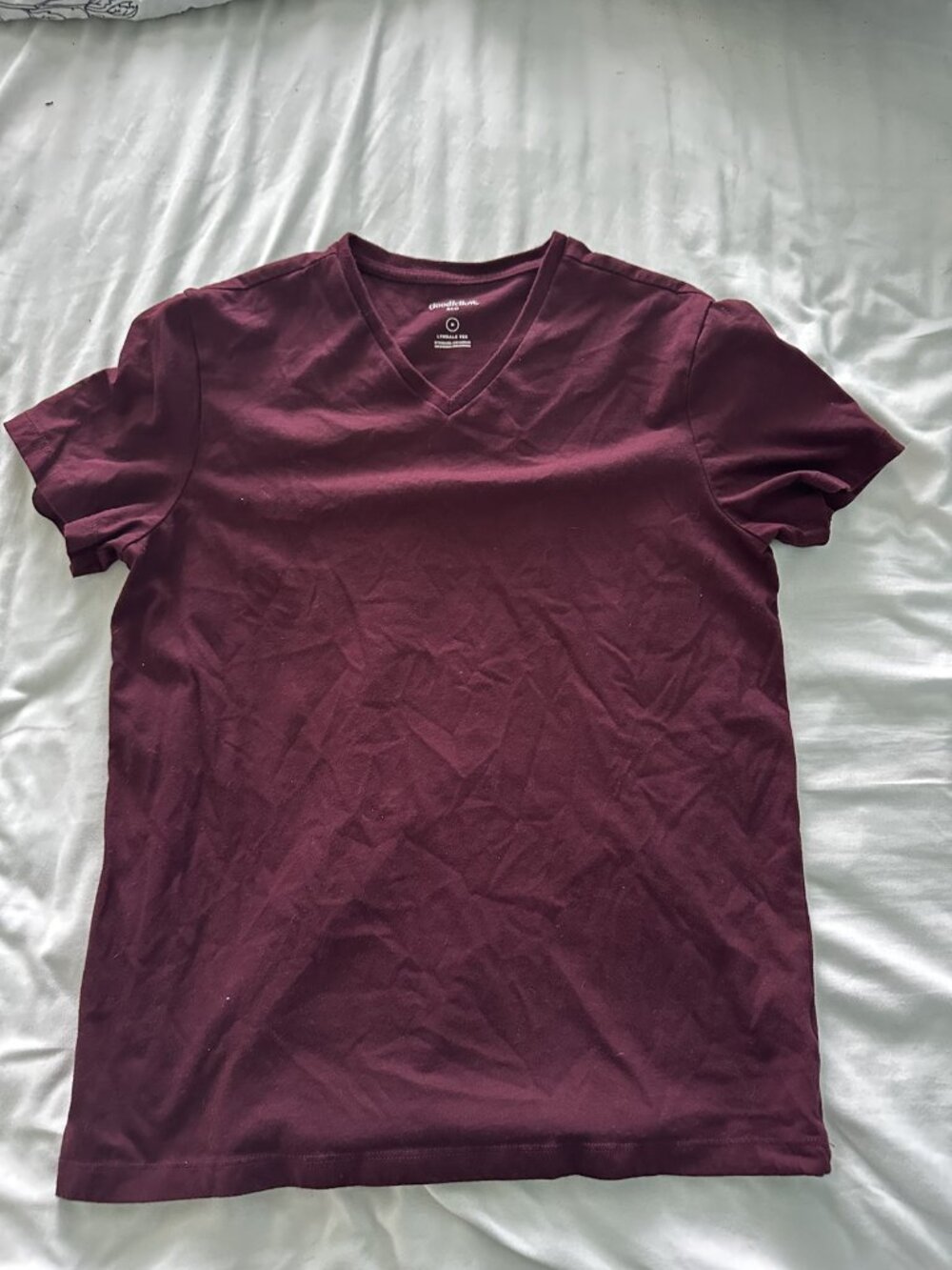 Goodfellow & Co Lyndale V-Neck Tee Maroon